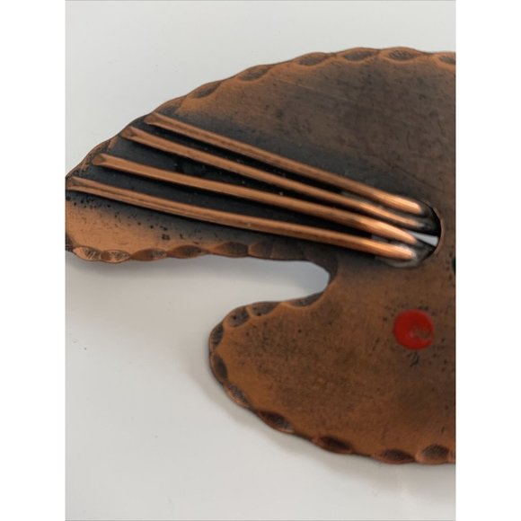 Handmade Copper Brooch Modernist Pedro Pujol Painters Pallette Pin - Picture 11 of 12